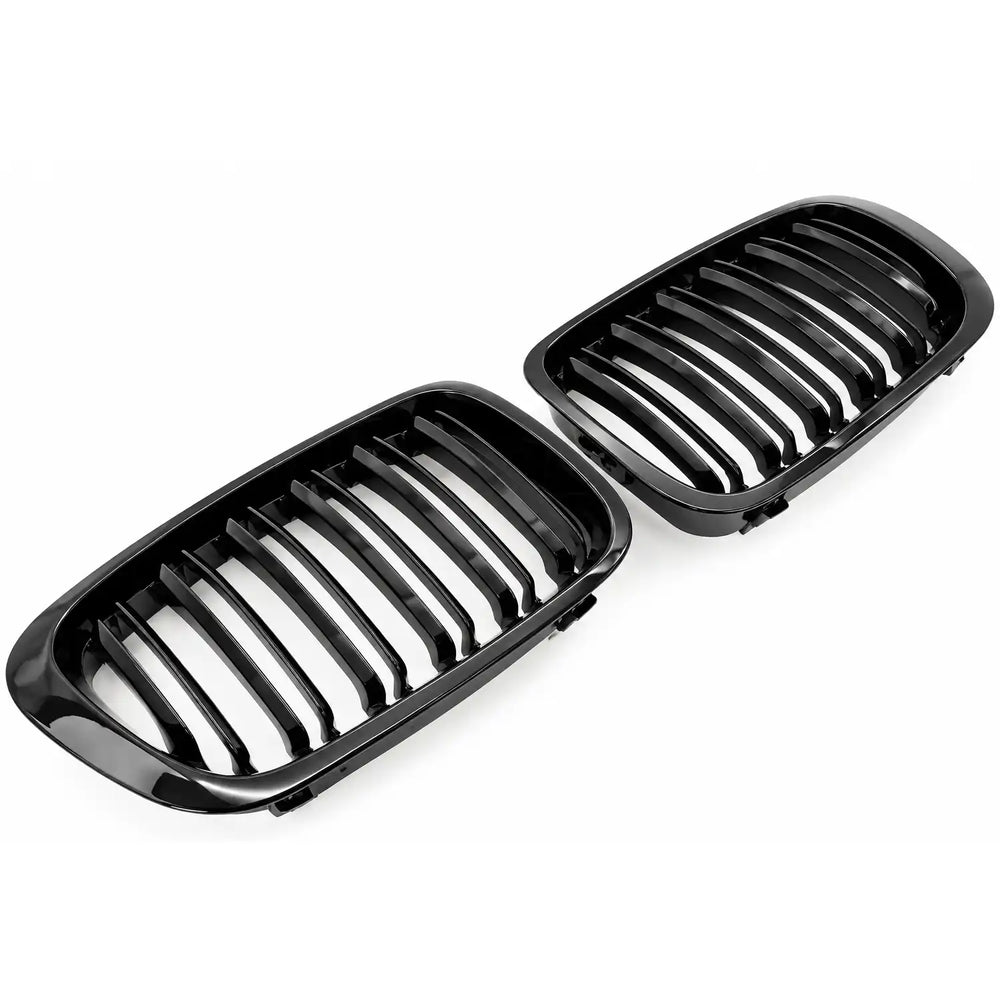 Kit de 2 grelhas frontais para BMW Série 3 E46, em preto brilhante, compatível com Sedan, Touring e Compact