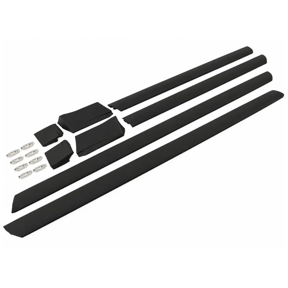 Kit de 8 frisos inferiores das portas para AUDI 100 e A6 C4, em preto, com referências OEM 4A0853959, 4A0853960, 4A0853969 e 4A0853970