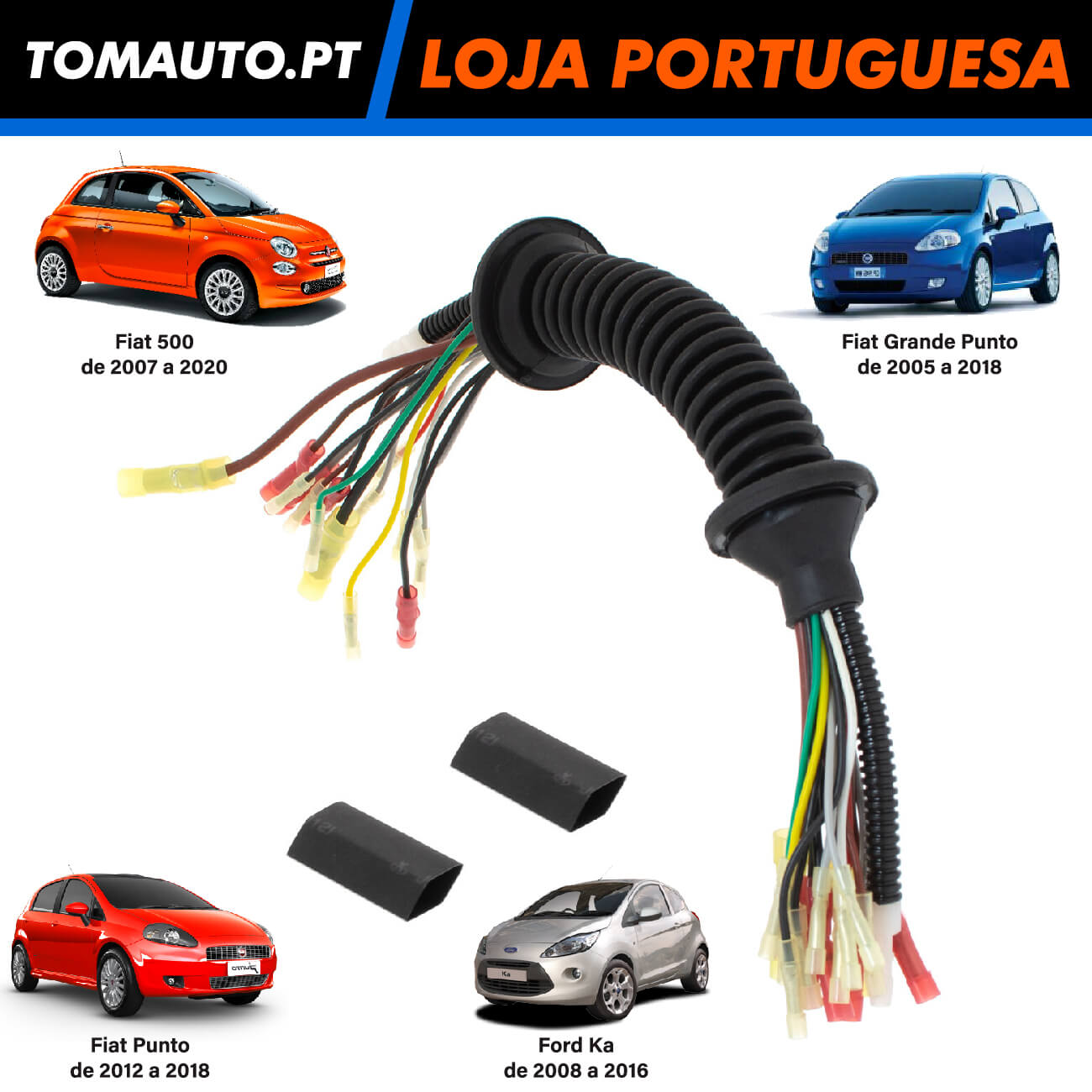 Kit de reparação de cabos, tampa traseira Fiat e Ford - 51277102 / 51277145