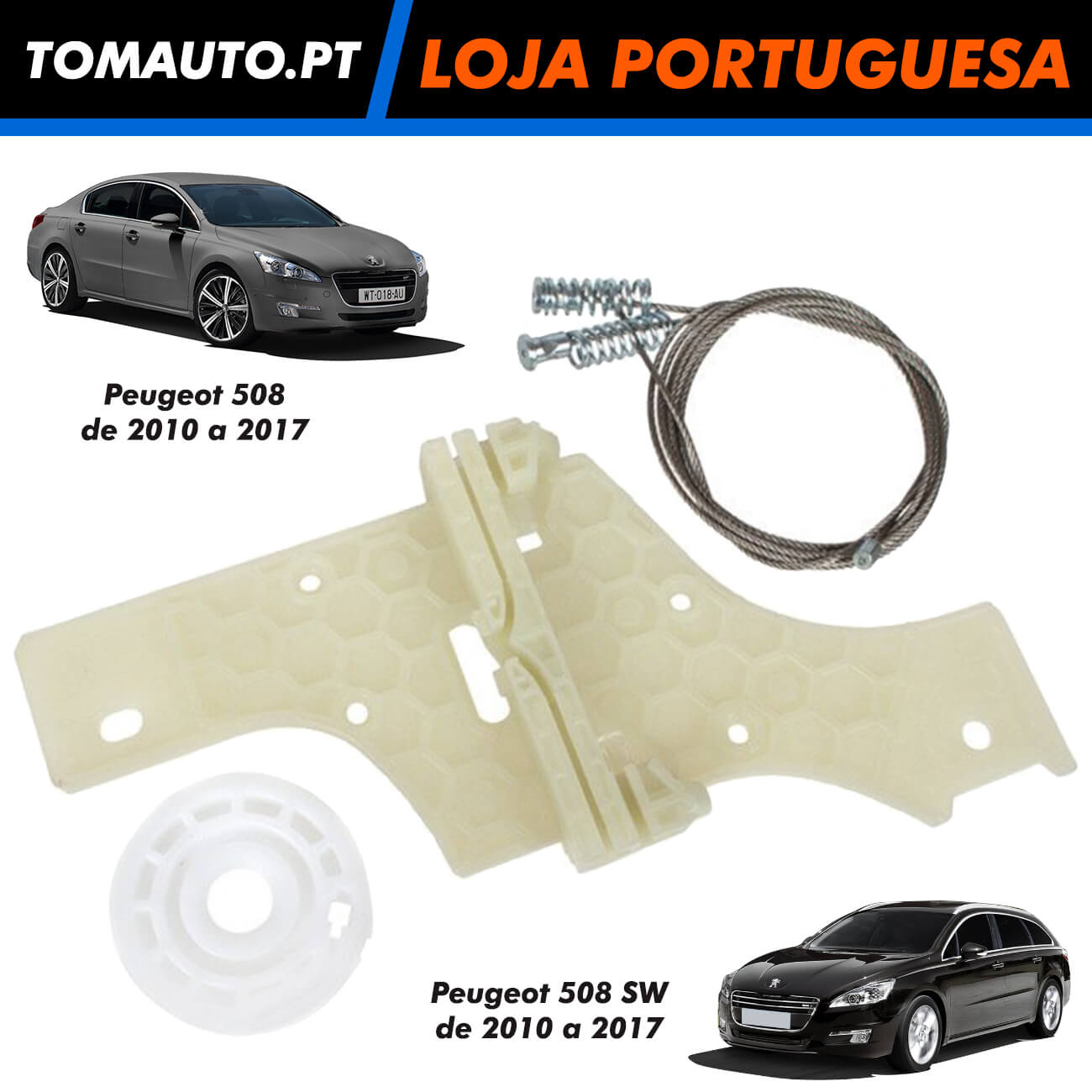 Kit de reparação elevador vidro traseiro esquerdo Peugeot 508 SW