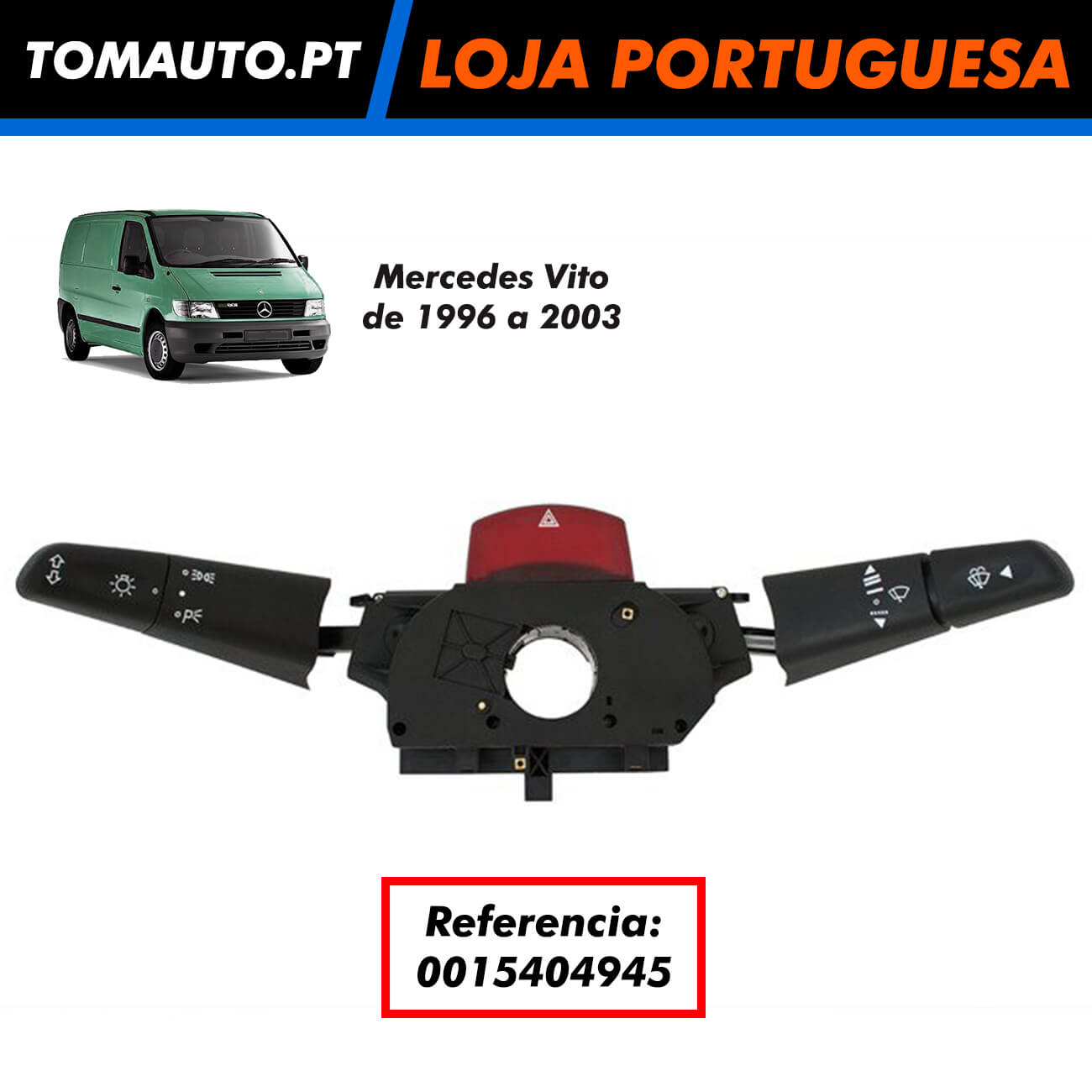 Manete de piscas luzes Mercedes Vito W638 OEM 0015404945