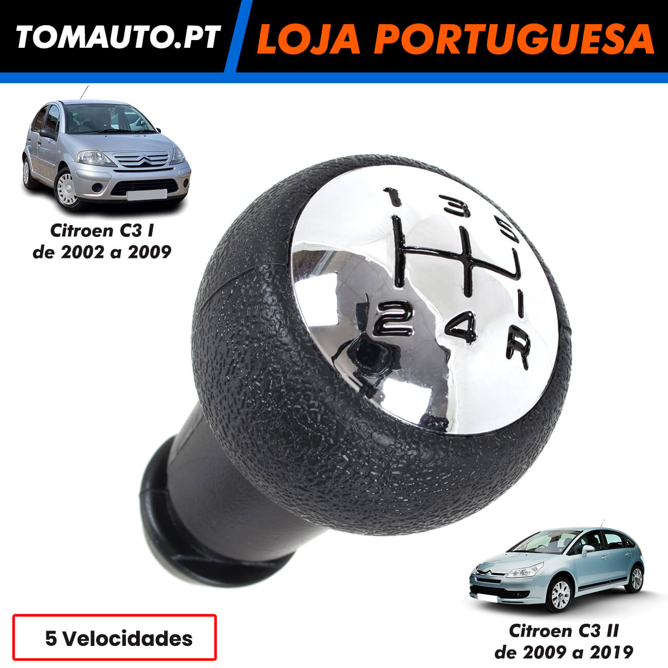 Moca 5 velocidades para Citroen C3 cromado