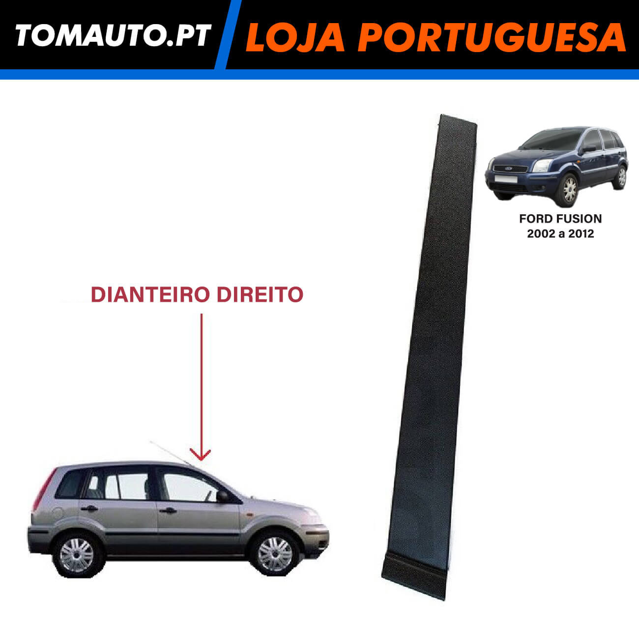 Moldura Dianteira Direita Preto Ford Fusion (02-12) - 1473666 / 1690268 / 7N11-N20898-AA