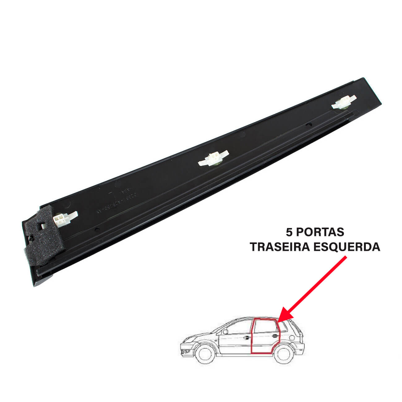 Moldura de porta detrás esquerda Ford Fiesta 5