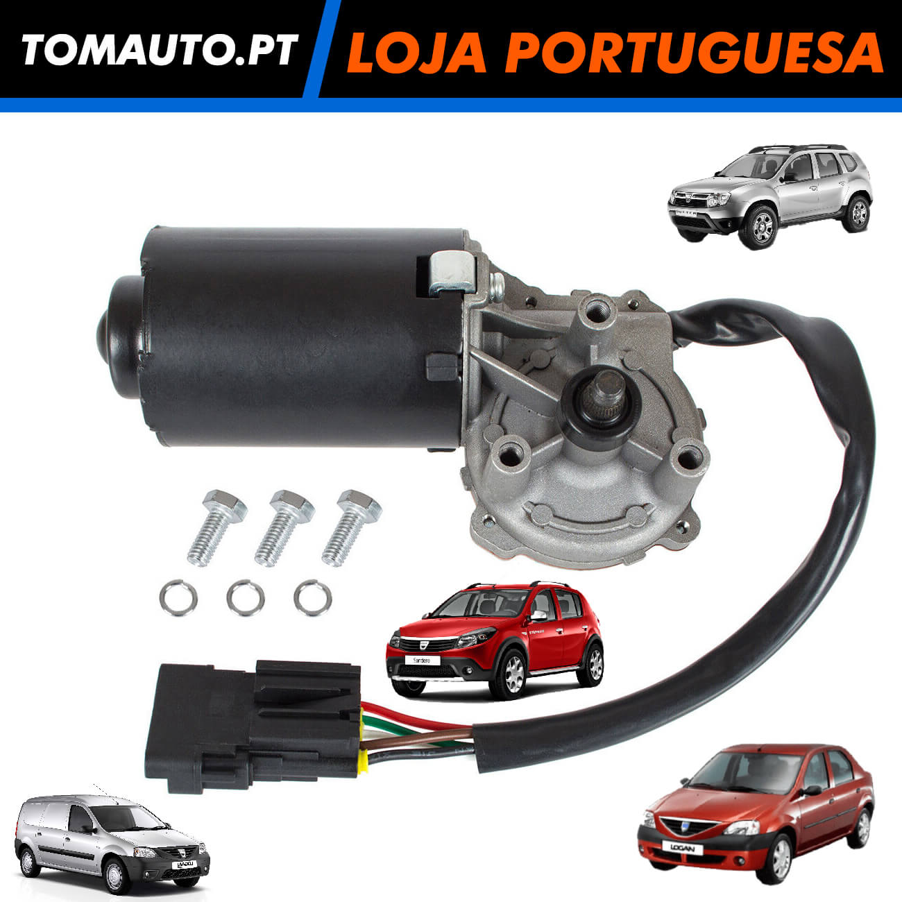 Motor de limpa-vidros da frente para Dacia Logan, Sandero OEM 6001547913 - 6001550803 - 8200209866 - 8200619512