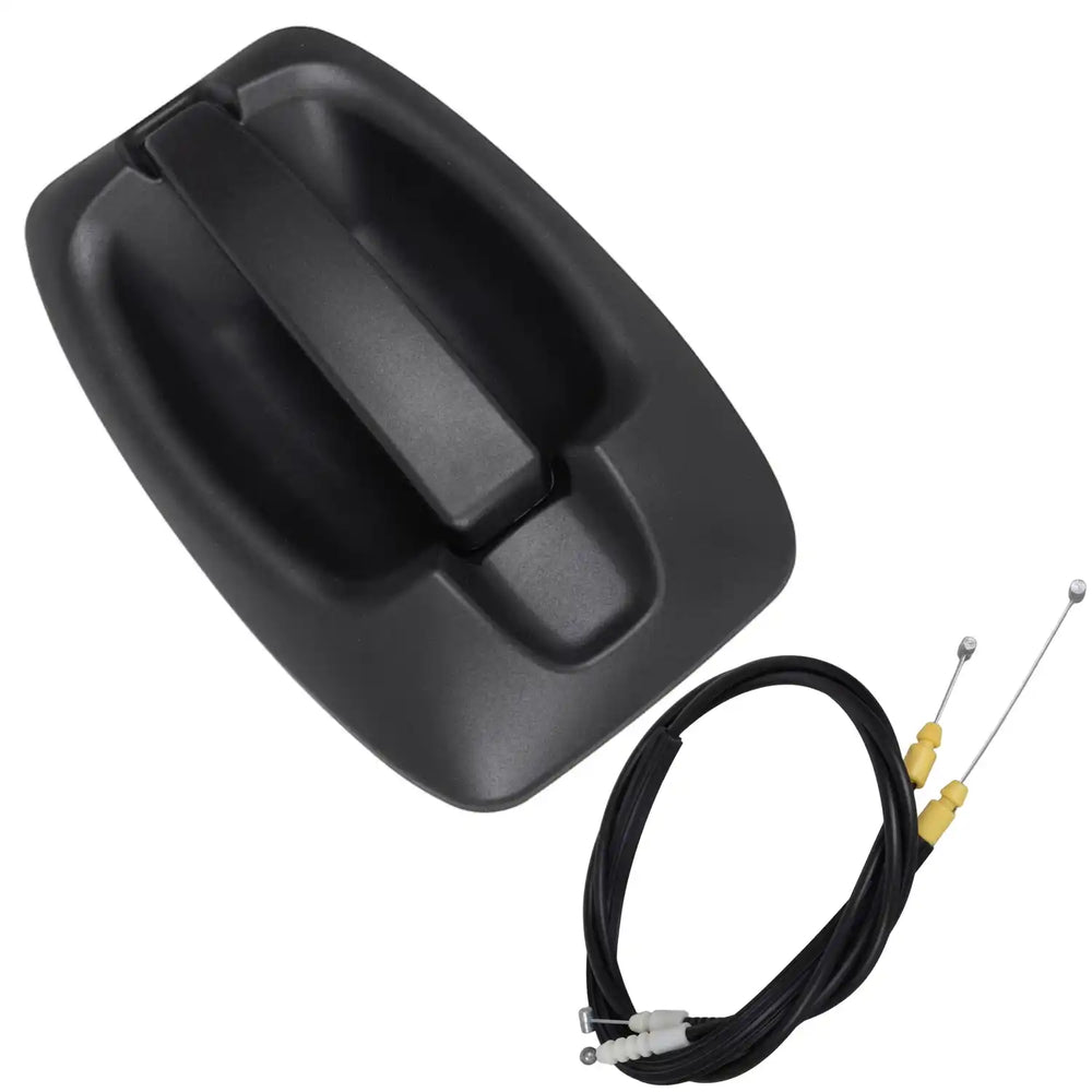 Puxador exterior da porta lateral deslizante para FIAT DUCATO III e CITROËN JUMPER III, em preto, com cabo de acionamento e sem canhão de fechadura, referência OEM 1616303080