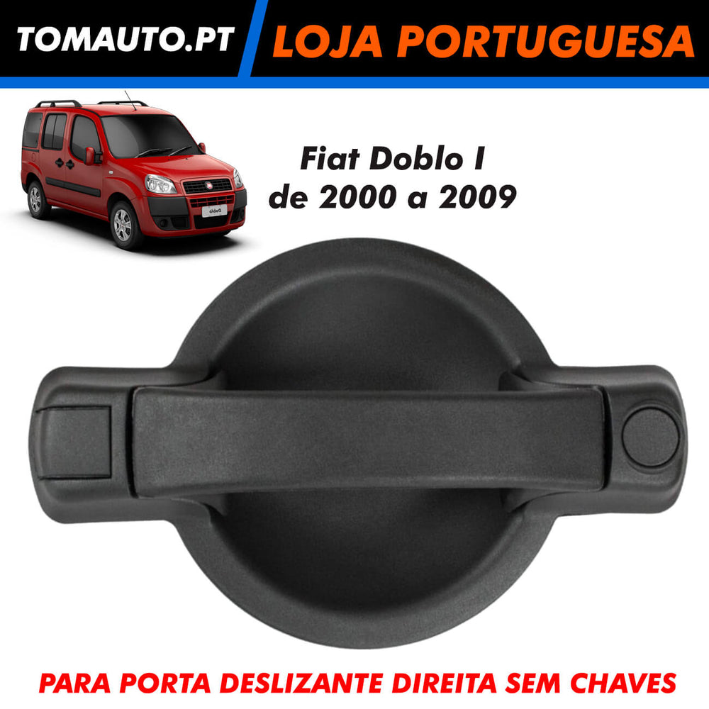 Puxador lateral de porta de correr direita sem chaves para Fiat Doblo