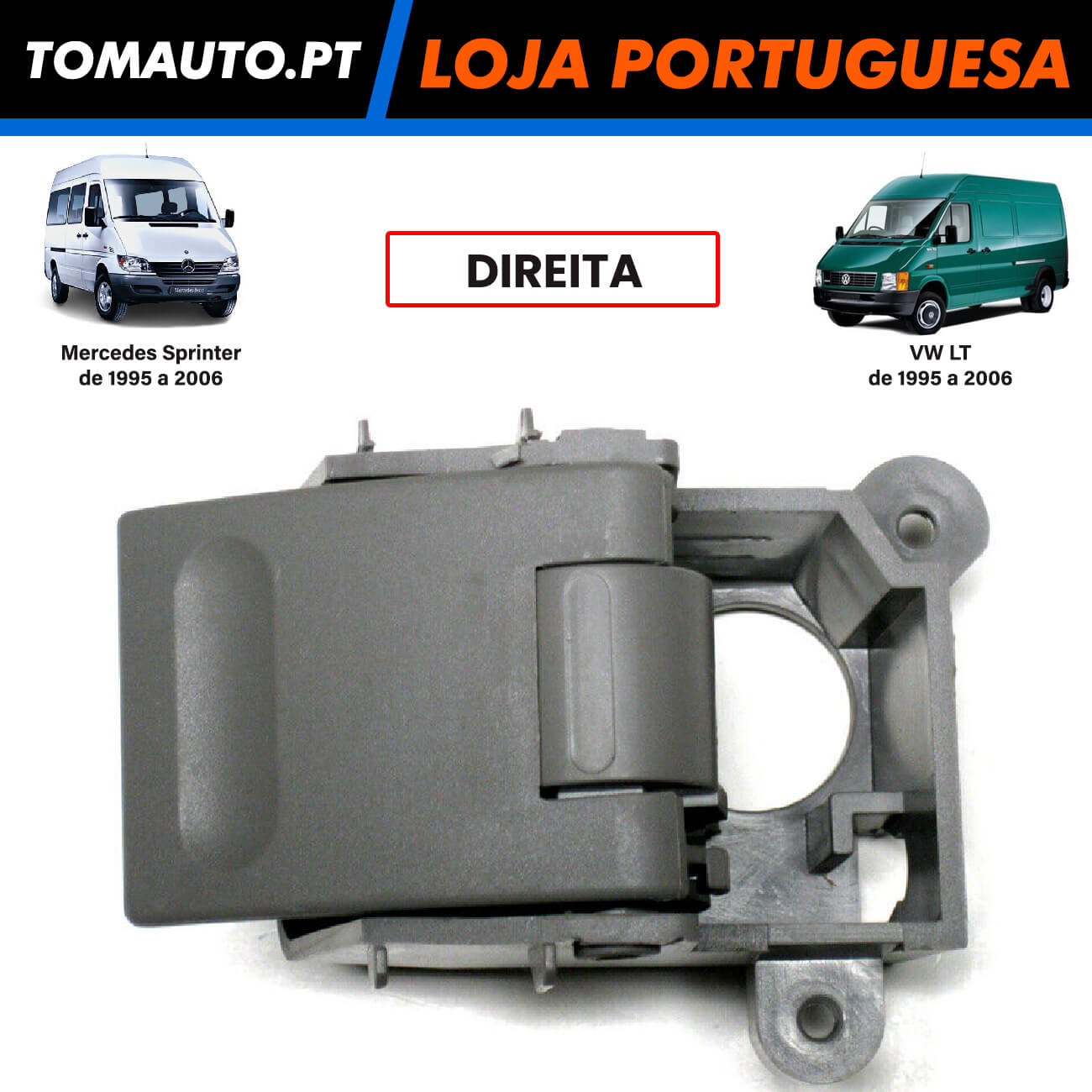 Puxador Porta Frente Direita Mercedes Sprinter VW LT (95-06) - Cinzento