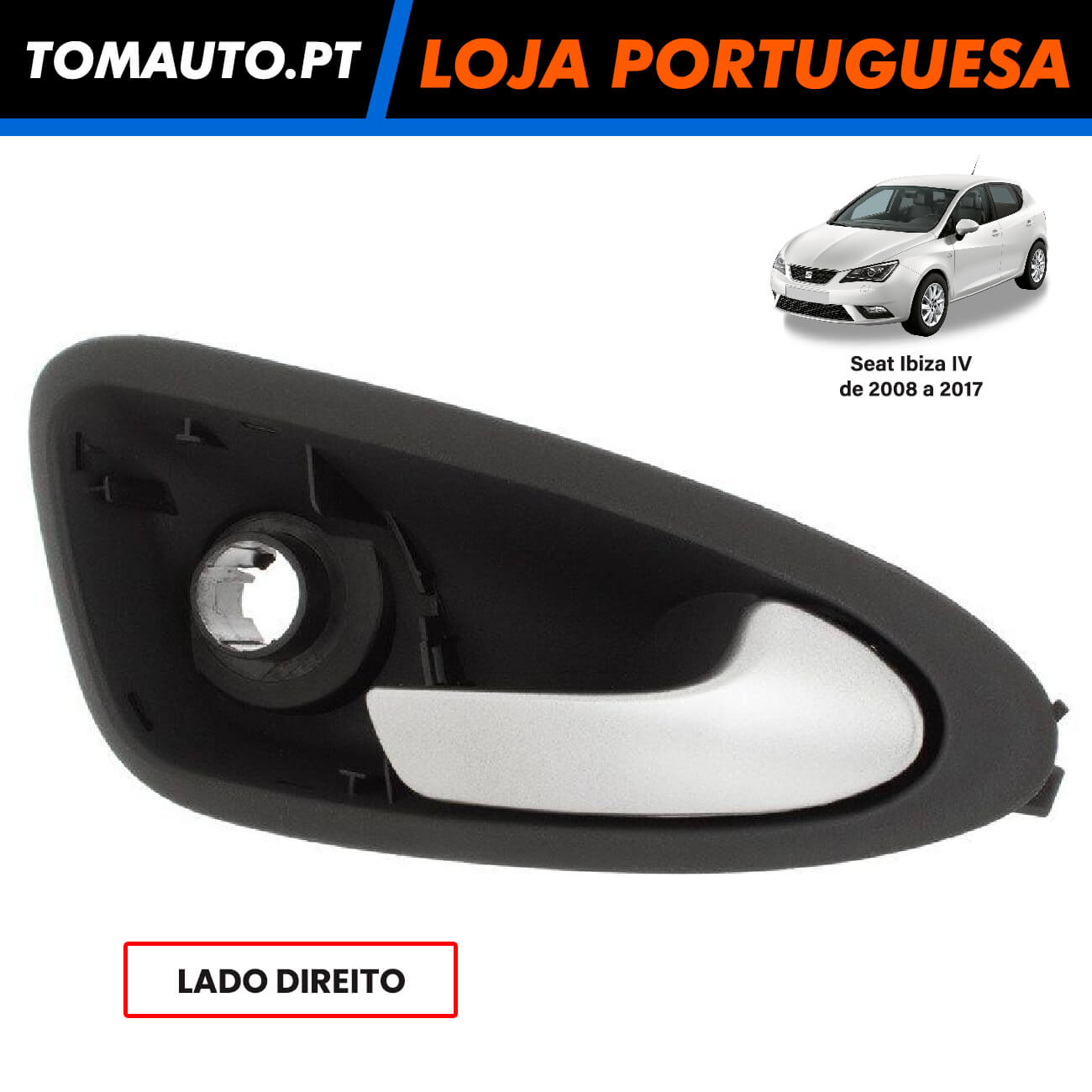 Puxador da porta da frente direita Seat Ibiza IV 6J1837114AAH1