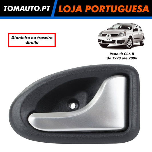 Puxador de porta interior direita de cor cinza para Renault Clio II de 1998 a 2006