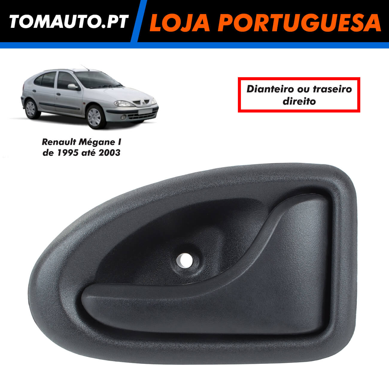 Puxador de porta interior direito para Renault Mégane I de 1995 a 2003