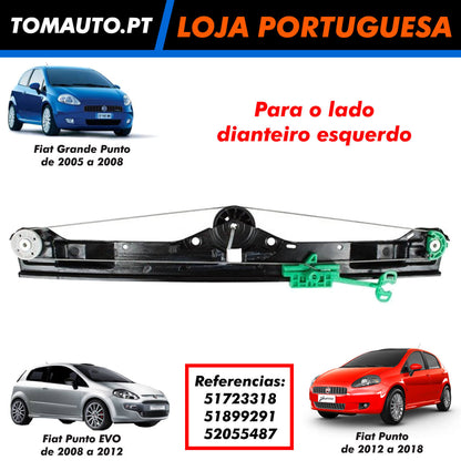 Regulador Janela Elevador Vidro Elétrico Frente Esquerda Fiat Grande Punto Evo 51723318 51899291 52055487