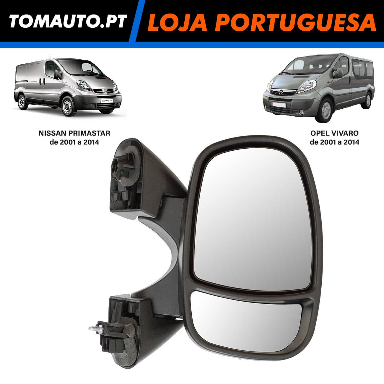 Retrovisor Eletrico Direito Opel Vivaro Nissan Primastar (01-14) - 4408531 / 4410618 / 4410641 / 9630100QAM