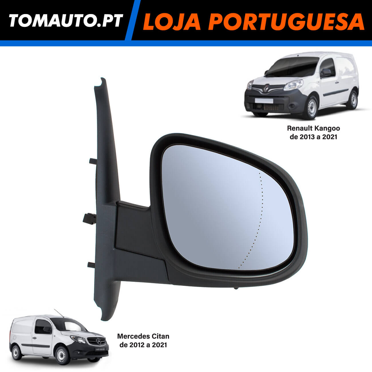 Retrovisor Eletrico Direito Renault Kangoo Mercedes Citan - 963010714R / 963656392R / 963742880R