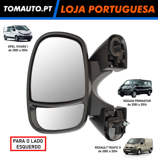 Retrovisor esquerdo elétrico para Renault Trafic, Opel Vivaro I, Nissan Primastar 51000050421