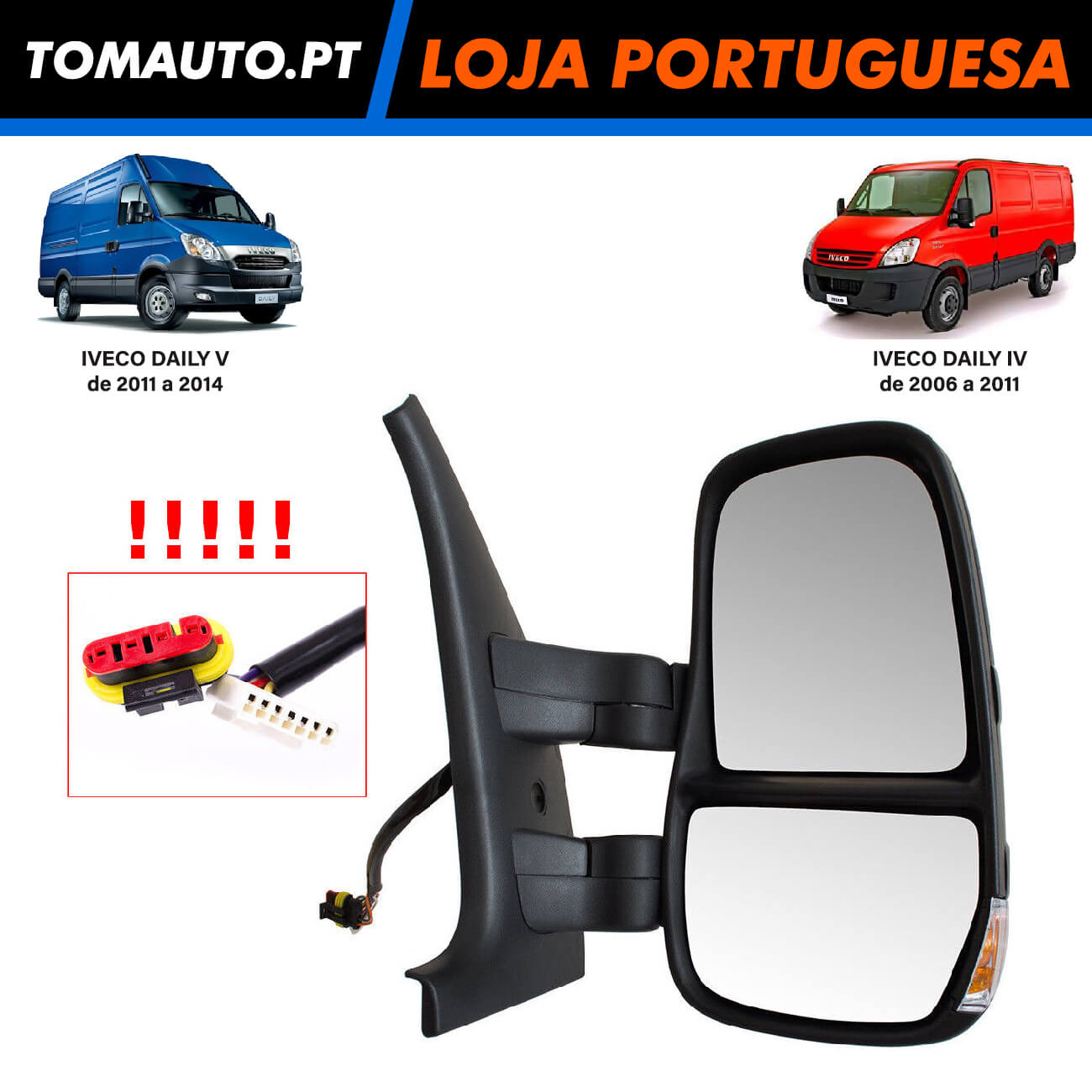 Retrovisor Exterior Braço Curto Direita Iveco Daily IV / V (06-14) - 5801755754 F