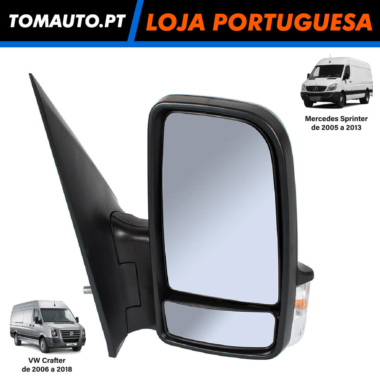 Retrovisor Manual Direito Mercedes Sprinter VW Crafter - 2E1857502AC