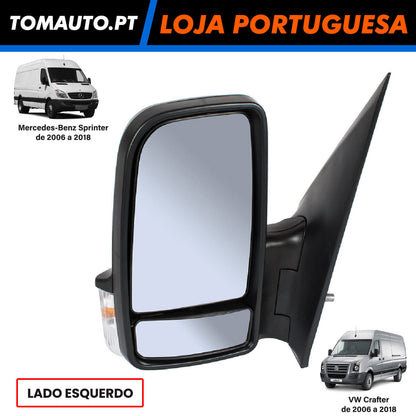 Retrovisor manual esquerdo Mercedes Sprinter VW Crafter de 2006 a 2018