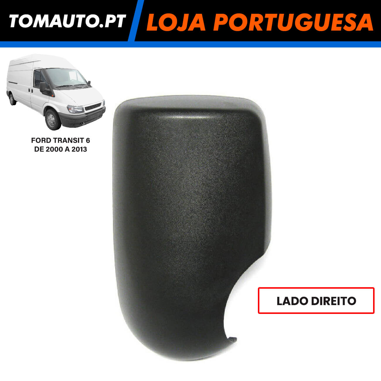 Tampa Retrovisor Preto Direita Ford Transit VI 4458067 4059946 2C117D721AA YC1517C727CAYGAX