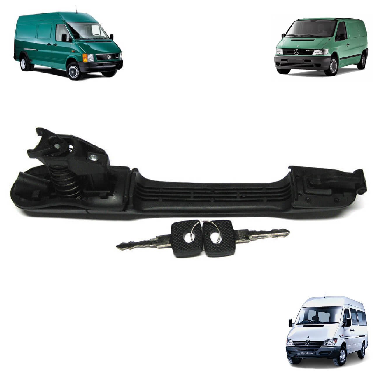 Tira porta esquerda ou direita em plástico preto para Mercedes Sprinter Vito VW LT 0007601359