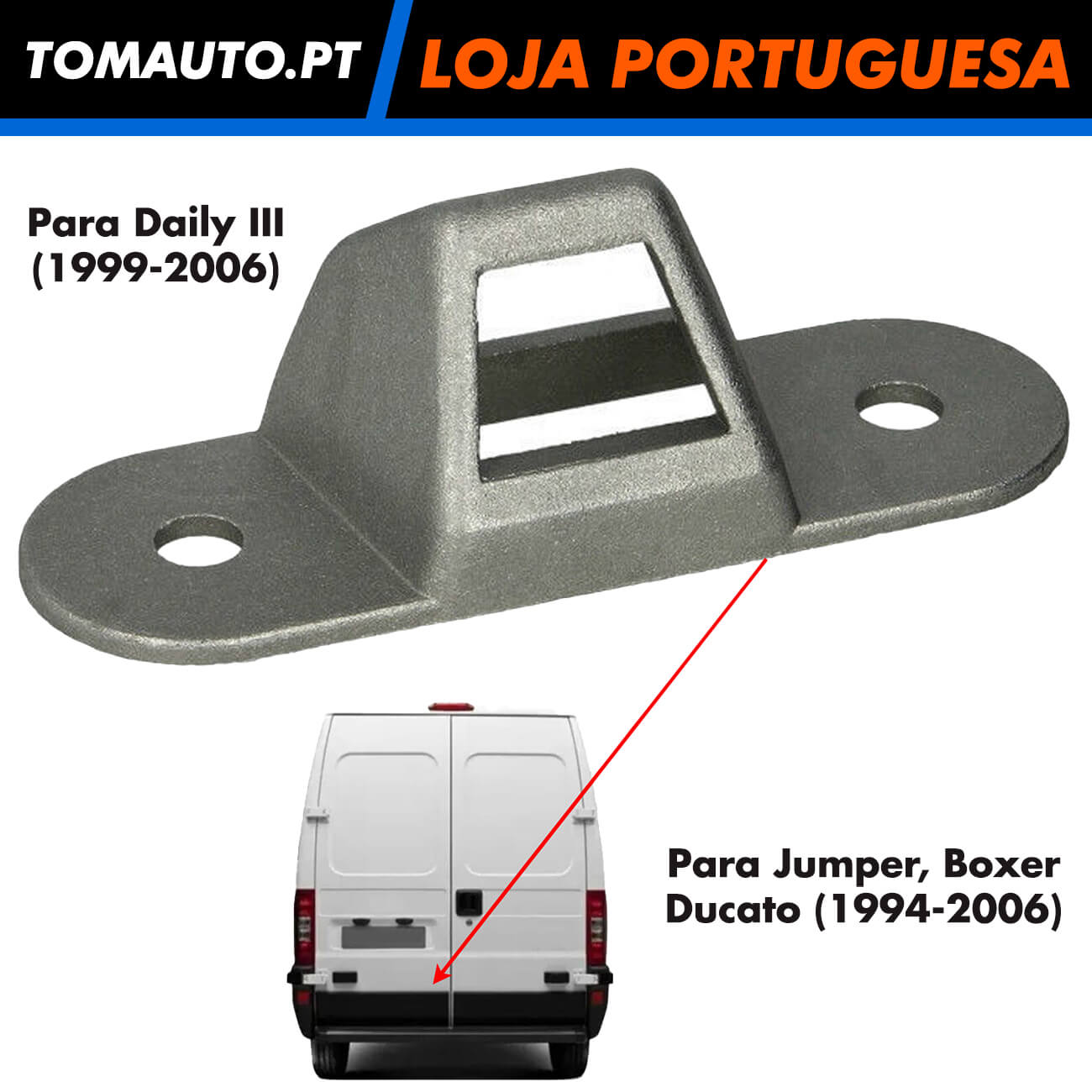 Tranca da porta traseira para Fiat Ducato, Citroen Jumper, Peugeot Boxer e Iveco Daily III