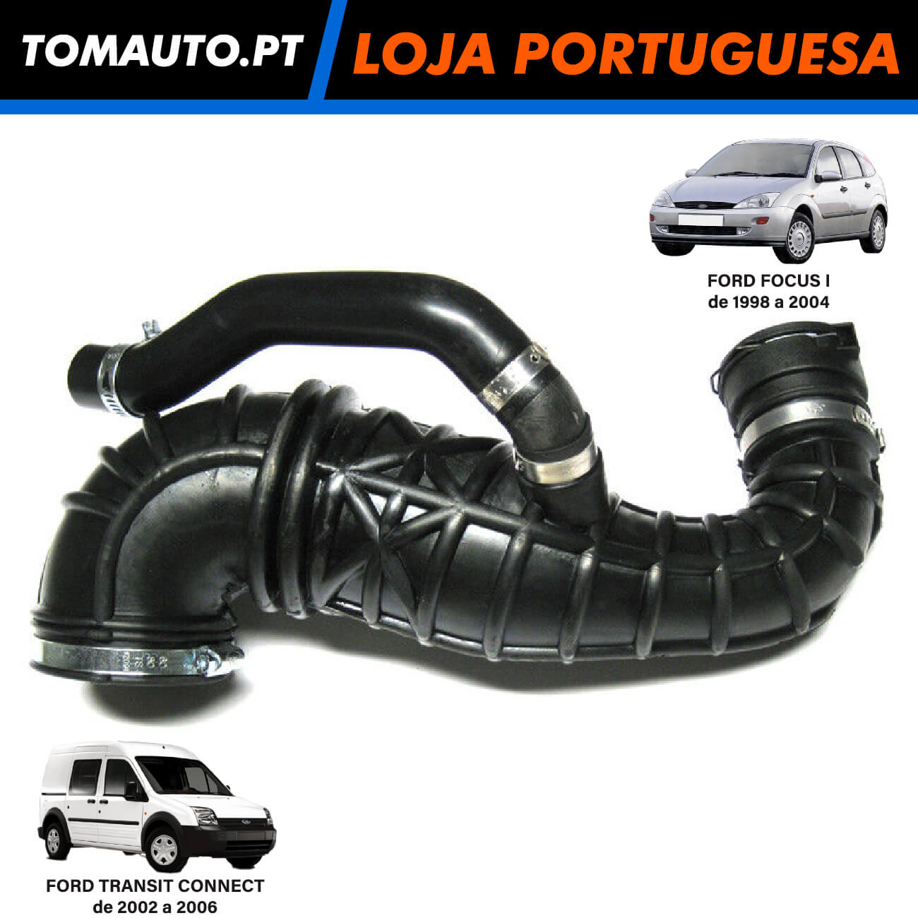 Tubo Flexível Admissão Ford Focus I e Transit Connect - 1M519R504AB / 1516000100 / 1133898