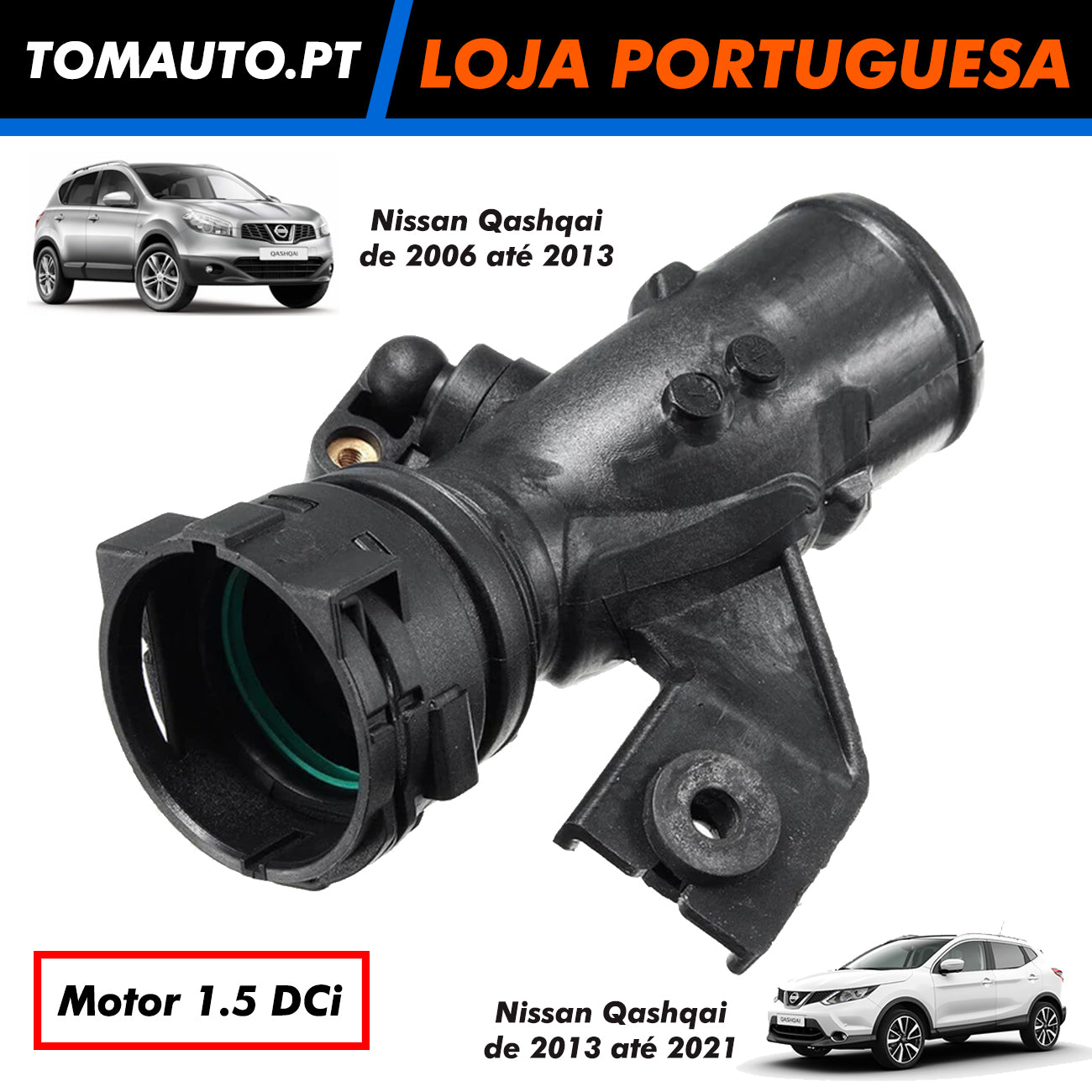 Tubo flexível de admissão para Nissan Qashqai 1.5 DCi - 14460-BB30A - 14460-BB31A