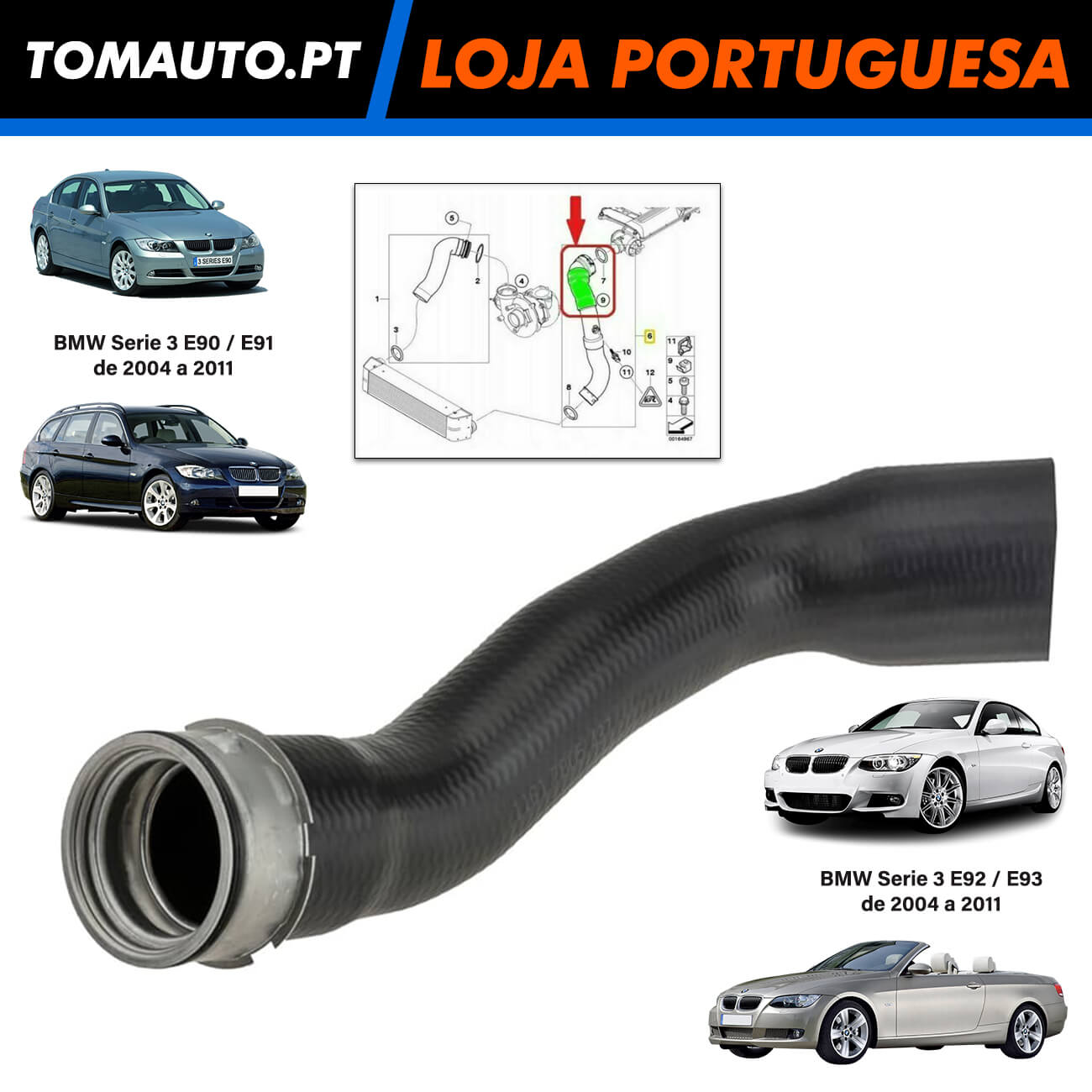 tubo mangueira flexivel bmw serie 3 11617805437 11617790524