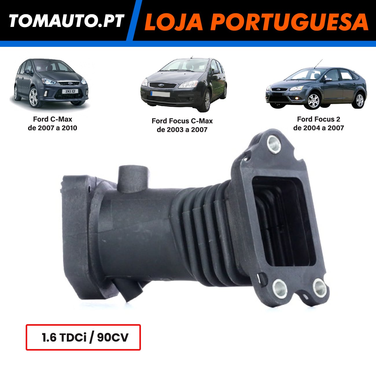 Tubo Turbo Ford Focus II, Focus C-MAX 1.6 Tdci 90Cv - 3M5Q9351EB / 1440440