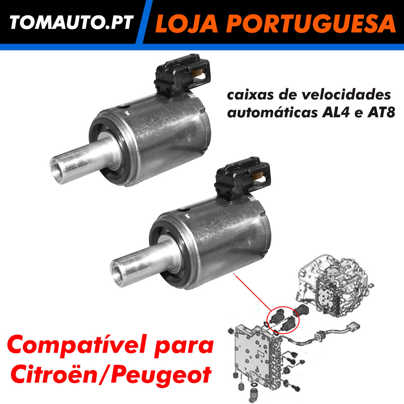 Válvula caixa automática para Citroën, DS e Peugeot