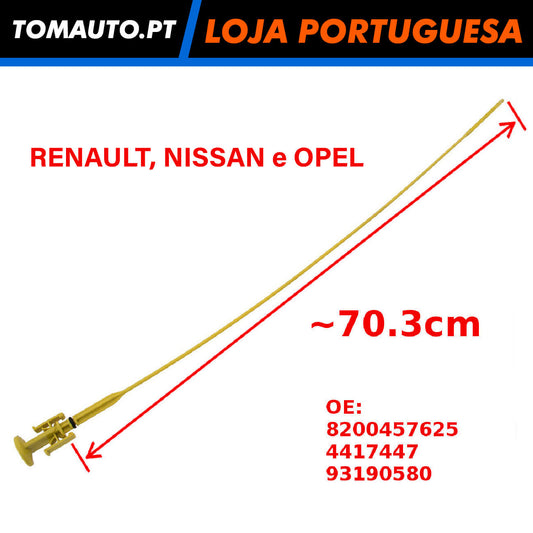 Vareta Nível Óleo Renault Opel Nissan - 8200457625 / 4417447 / 93190580